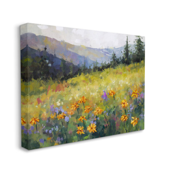 Millwood Pines Flower Meadow Painting On Canvas by Ziwei Li Print Wayfair